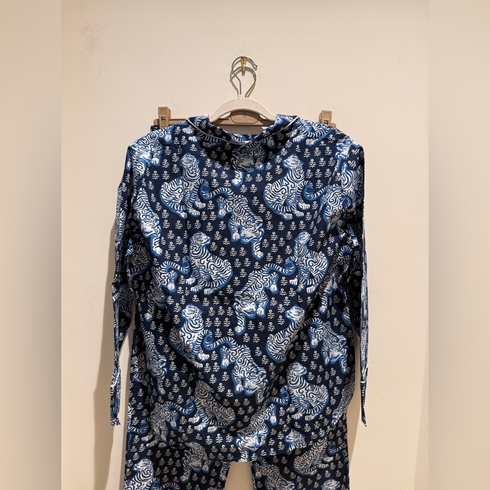 Printfresh 2pc Navy Tiger Queen Long PJ Set size Small - Picture 8 of 12